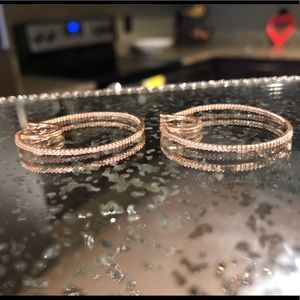 Gold diamond hoop earrings